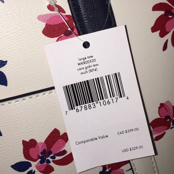 Kate Spade Cara Tea Garden Toss Large Tote White - Picture 5 of 7